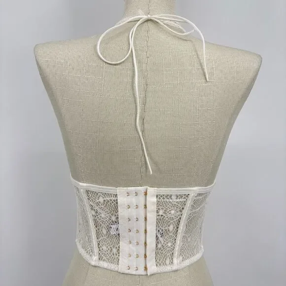 NWOT Out From Under Weekend In Marrakesh Halter Lace Ivory Corset, Small - Picture 4 of 9